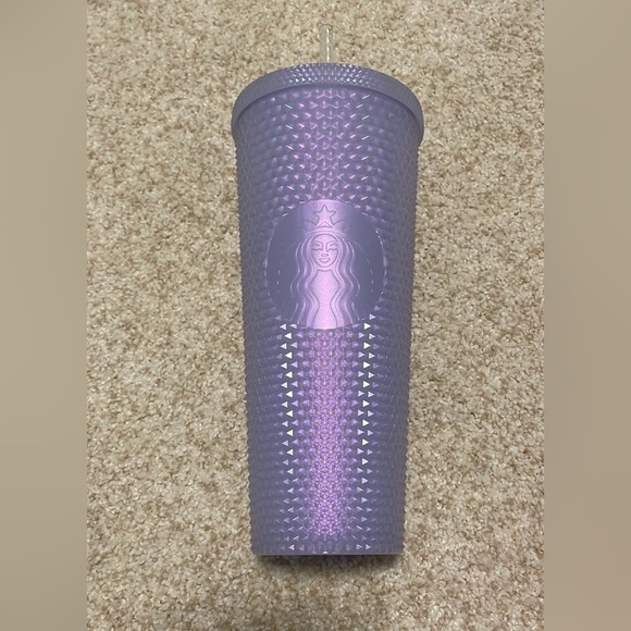 Starbucks 2021 Holiday Icy lilac Bling Studded Plastic Cold Cup Tumbler 24oz - Picture 2 of 2